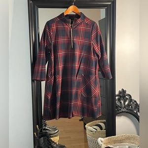 Zara basic plaid dress